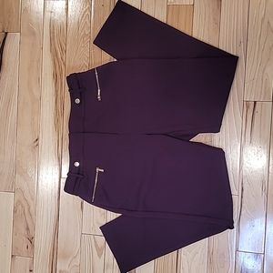 Calvin Klein size 10 plum pants with zippered front pockets
